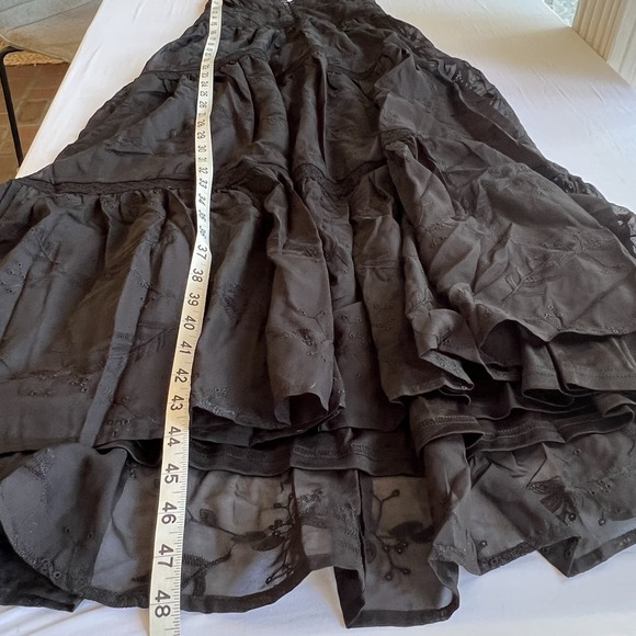 LULUS NWT Black Lace Overlay Romantic Boho Retro Cottagecore Prairie Dress SMALL - Picture 12 of 13